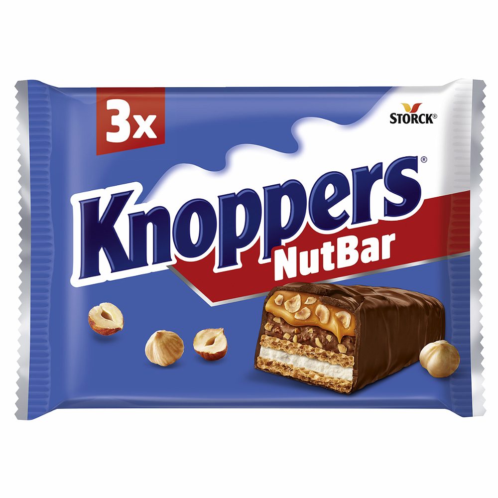 napolitanka mleko in lešniki, nutbar knoppers, 120g