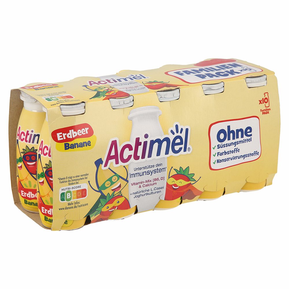 jogurtov napitek minions kids actimel, danone, 10x100g