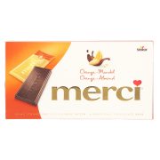 Slika produkta TEMNA ČOKOLADA 70% MANDELJ IN POMARANČA, MERCI, 100G