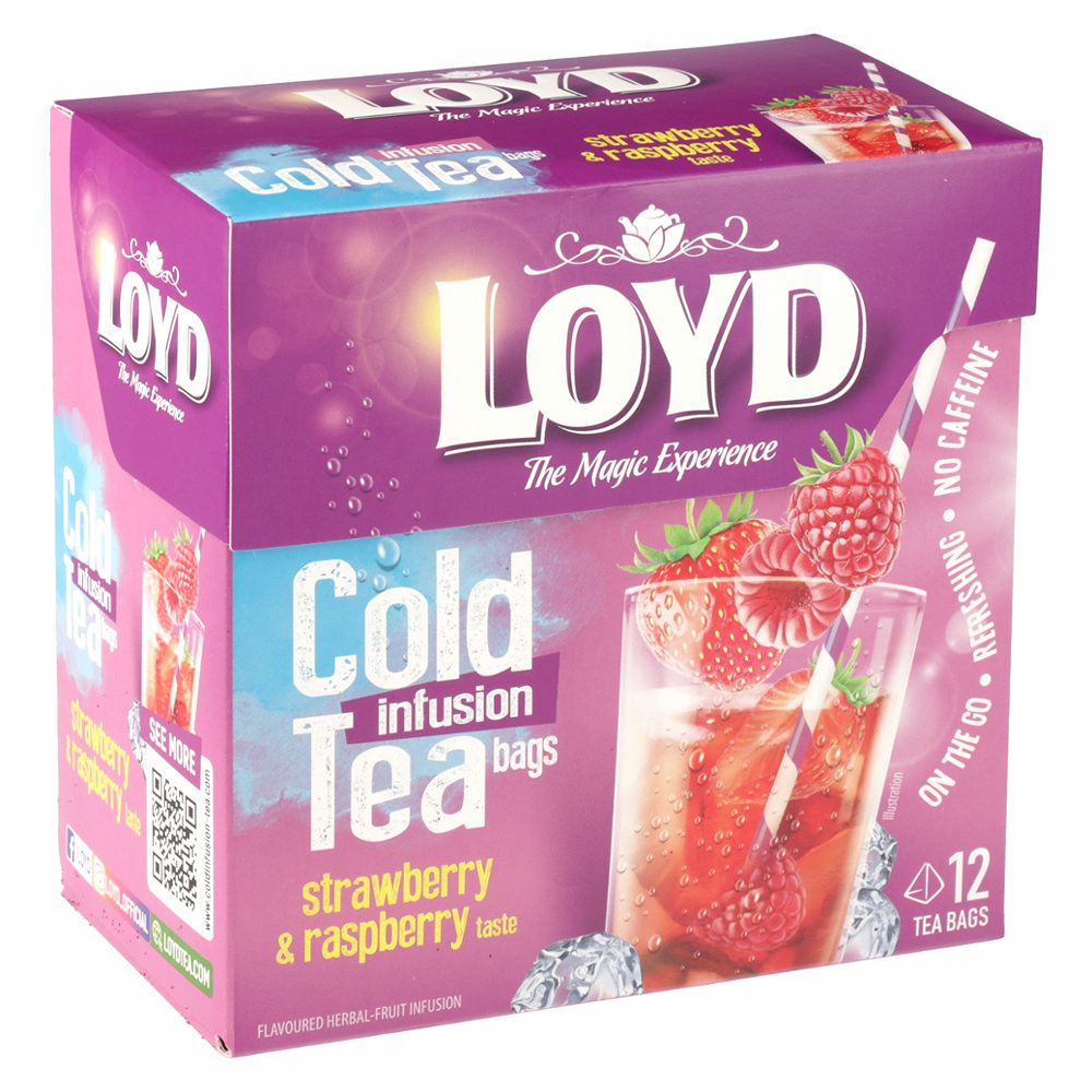 ledeni čaj jagoda in malina cold infusion tea, loyd, 12/1, 30g