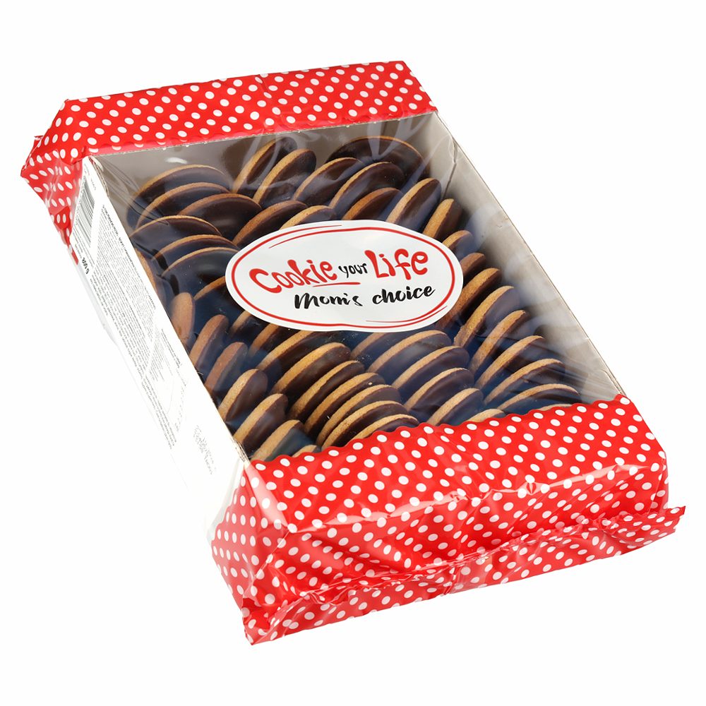 biskvit s pomarančnim želejem oblit s kakavovo glazuro, cookie your life, 800g