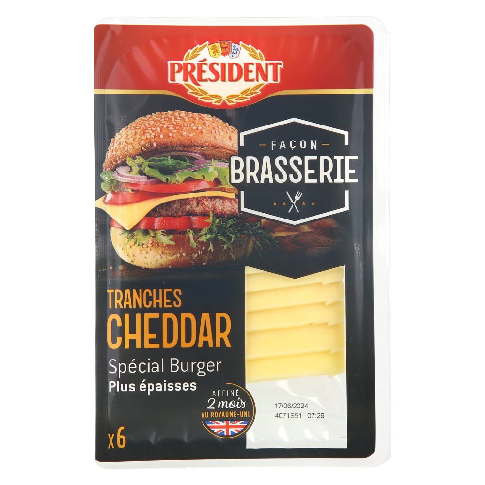 PRESIDENT CHEDDAR BURGER REZINE 200G