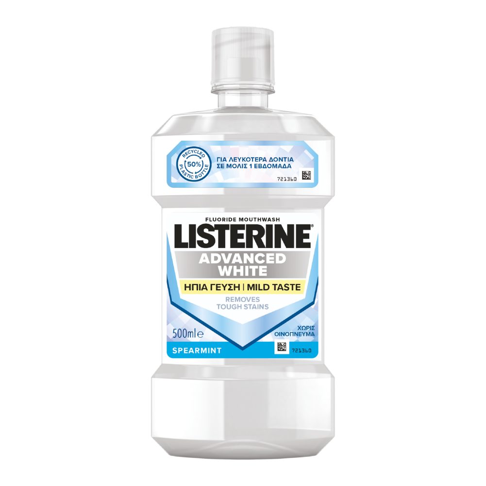Ustna voda, Listerine Advanced White Mild, 500 ml