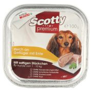Slika produkta MOKRA HRANA ZA PSE PAŠTETA S SOČNIMI KOŠČKI S PERUTNINO IN RACO, SCOTTY PREMIUM, 100G
