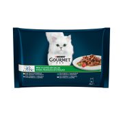 Slika produkta MOKRA HRANA ZA MAČKE KUNEC, JAGNJETINA, TELETINA IN PIŠČANEC GOURMET, PURINA, 4X85G