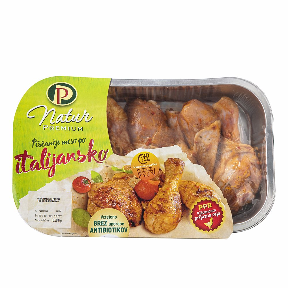 piščančje meso po italijansko natur premium, perutnina ptuj, 800g