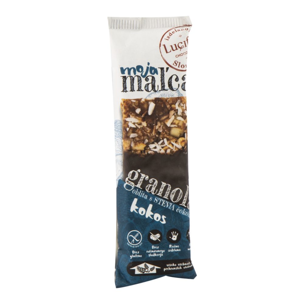 GRANOLA TABLICA KOKOS OBLITA S STEVIA ČOKOLADO, MOJA MAL´CA, 45G