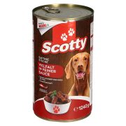 Slika produkta MOKRA HRANA ZA PSE SOČNI KOŠČKI S 3 VRSTAMI MESA V OMAKI, SCOTTY, 1240G