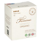 Slika produkta HIGIENSKI VLOŽKI 100% ORGANSKI BOMBAŽ, NIGHT, NATURA FEMINA ORGANIC, 10/1