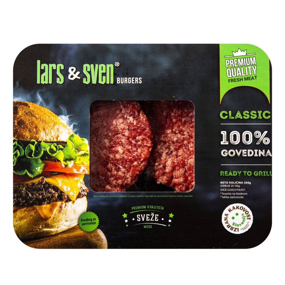 BURGER 100% GOVEDINA CLASSIC, LARS&SVEN, 300G