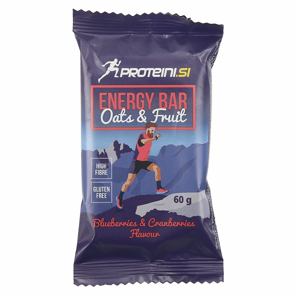 ovsena ploščica borovnica in brusnica energy bar, proteini.si, 60g