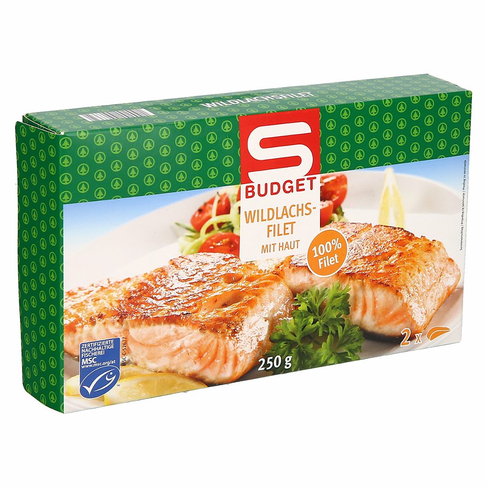 file keta lososa v porcijah, surov s kožo, s-budget, 250g