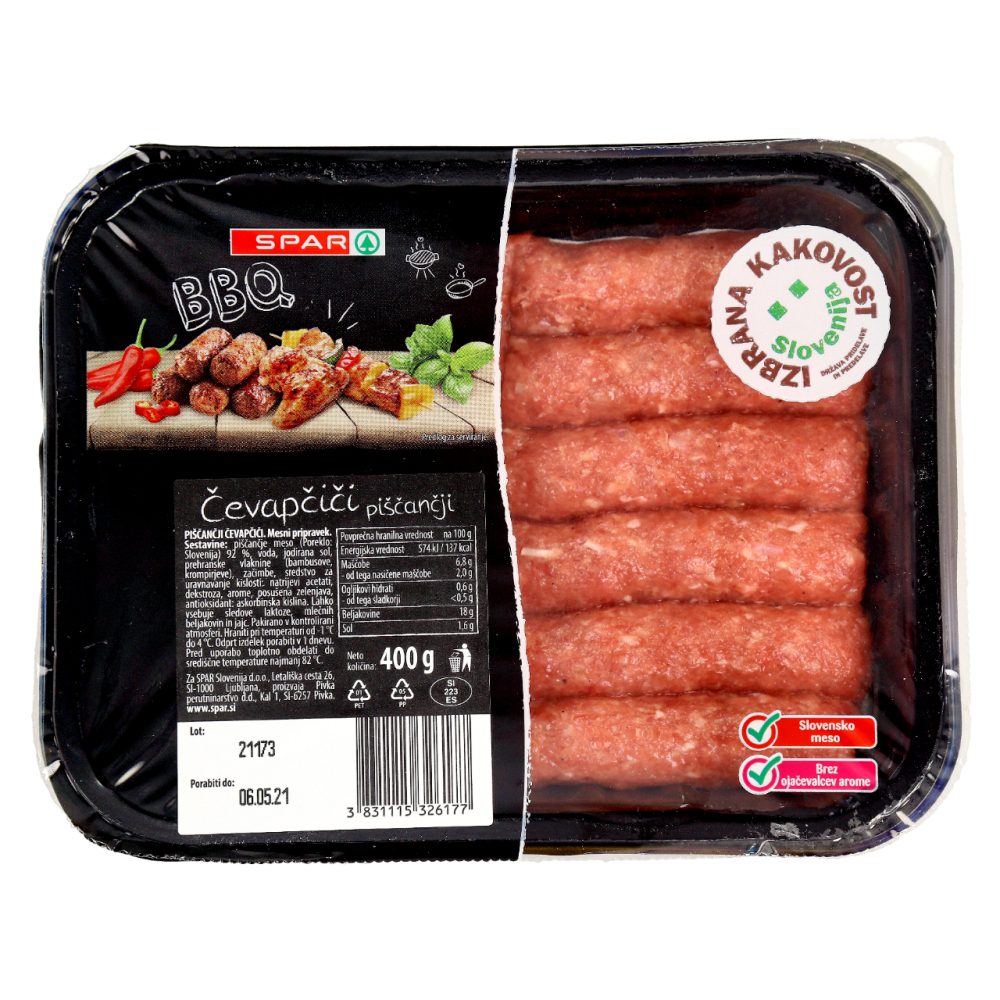 SPAR BBQ ČEVAP. PIŠČ.IK 400G