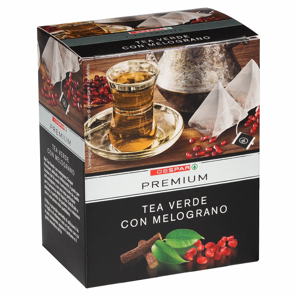 zeleni čaj z granatnim jabolkom, despar premium, 15/1, 30g