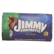Slika produkta MLEČNA ČOKOLADA Z LEŠNIKI IN MANDLJI, JIMMY FANTASTIC, 100G
