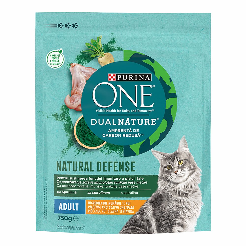 briketi za mačke piščanec adult dual nature, purina one, 750g