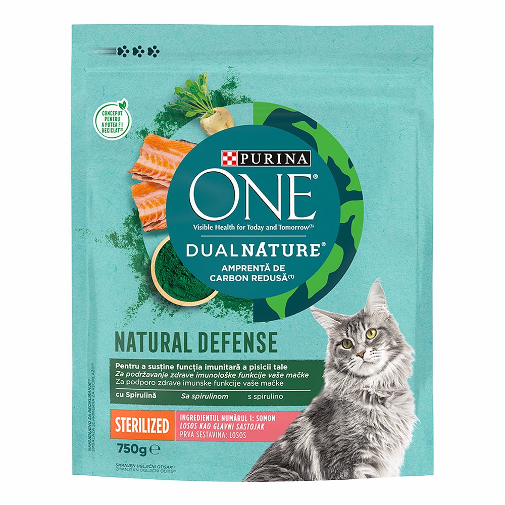 briketi losos adult, dual nature, purina one, 750g