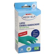Slika produkta ROKAVICE ZA ENKRATNO UPORABO Z ALOE VERO LATEKS S/M, SPAR MEDIHELP, 20/1