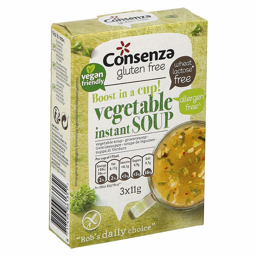 instant zelenjavna juha brez glutena