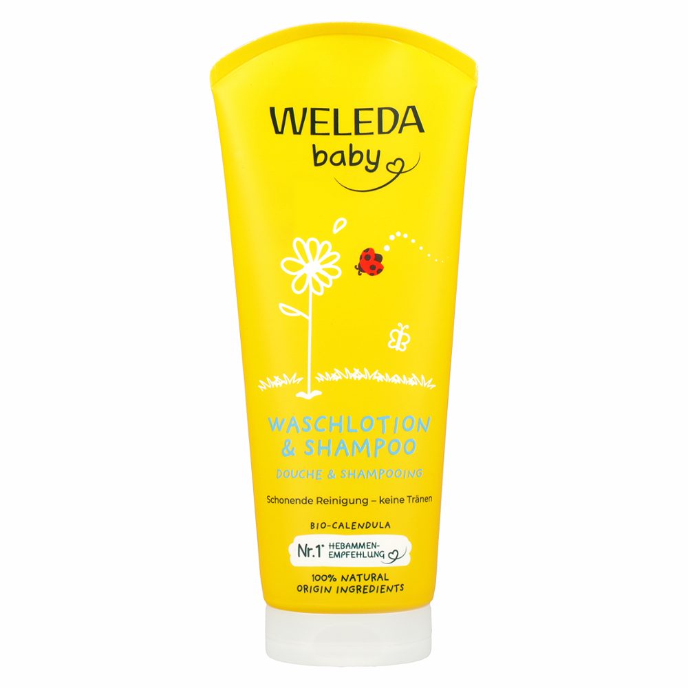 losjon za umivanje in šampon za lase iz ognjiča, weleda baby, 200ml
