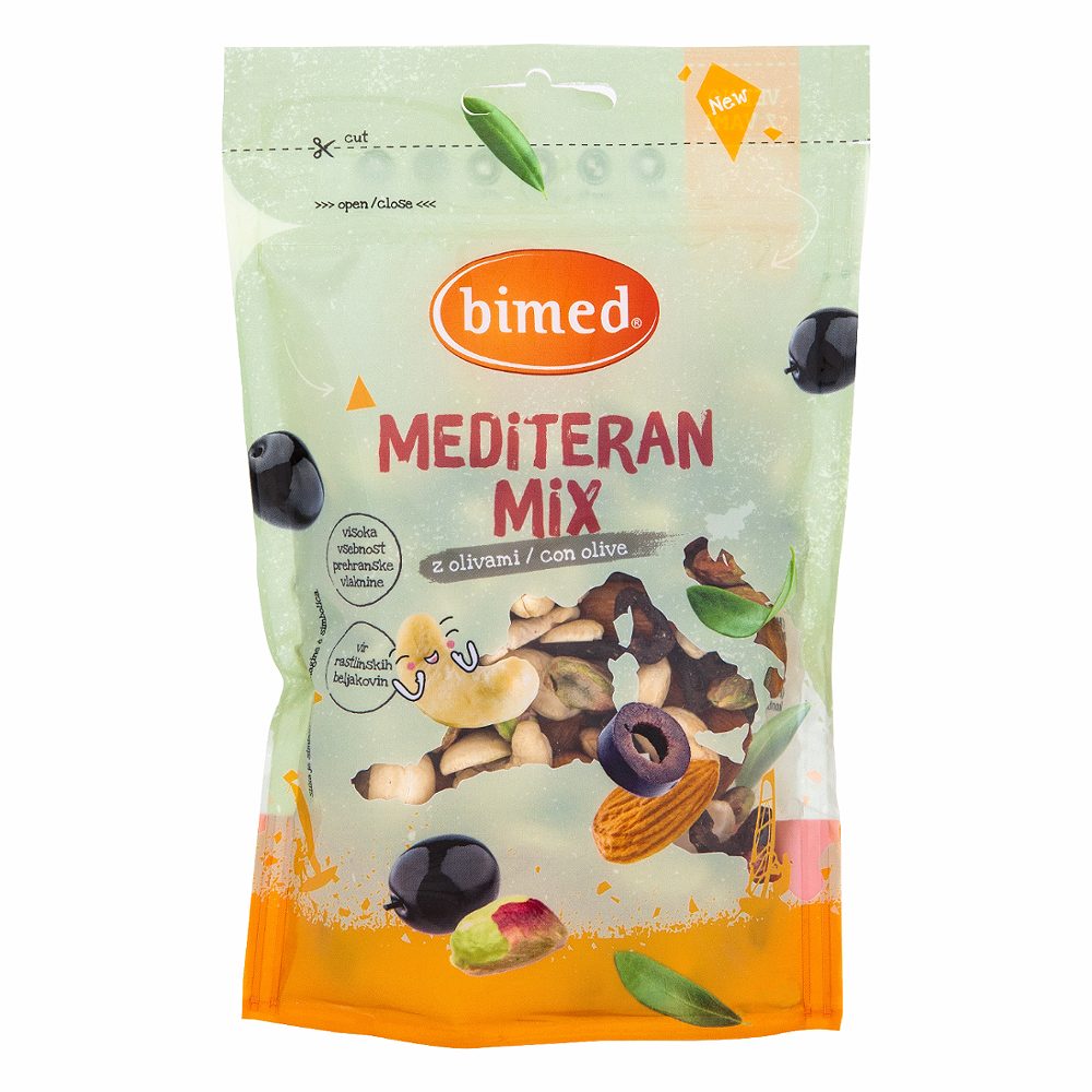mešanica oreškov in soljenih oliv mediteran mix