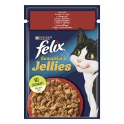 Slika produkta MOKRA HRANA ZA MAČKE GOVEDINA IN PARADIŽNIK, FELIX SENSATIONS JELLIES, 85G