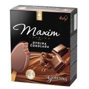 Slika produkta SLADOLED NA PALČKI DVOJNA ČOKOLADA GORENJKA MAXIM PREMIUM, LJUBLJANSKE MLEKARNE, 4X100ML