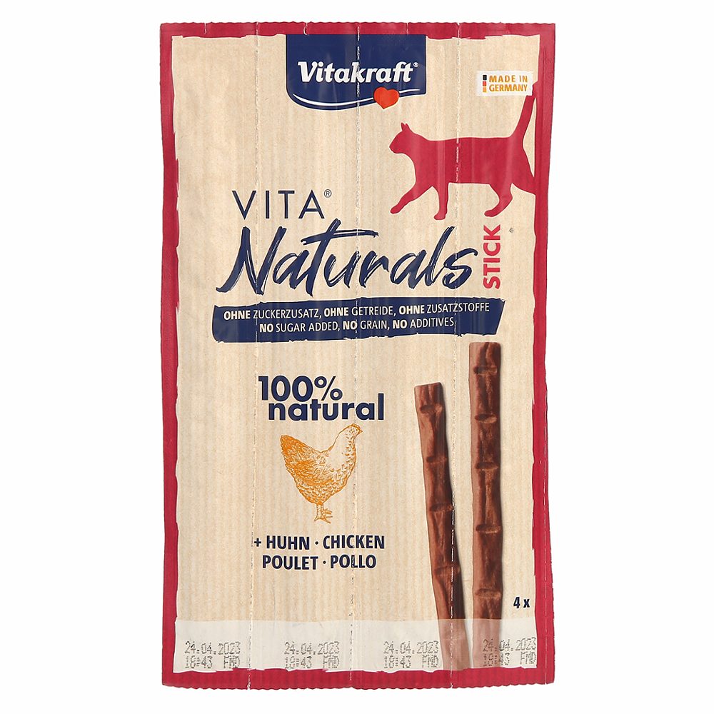 poslastica za mačke vita naturals stick piščanec, vitakraft, 4x5g