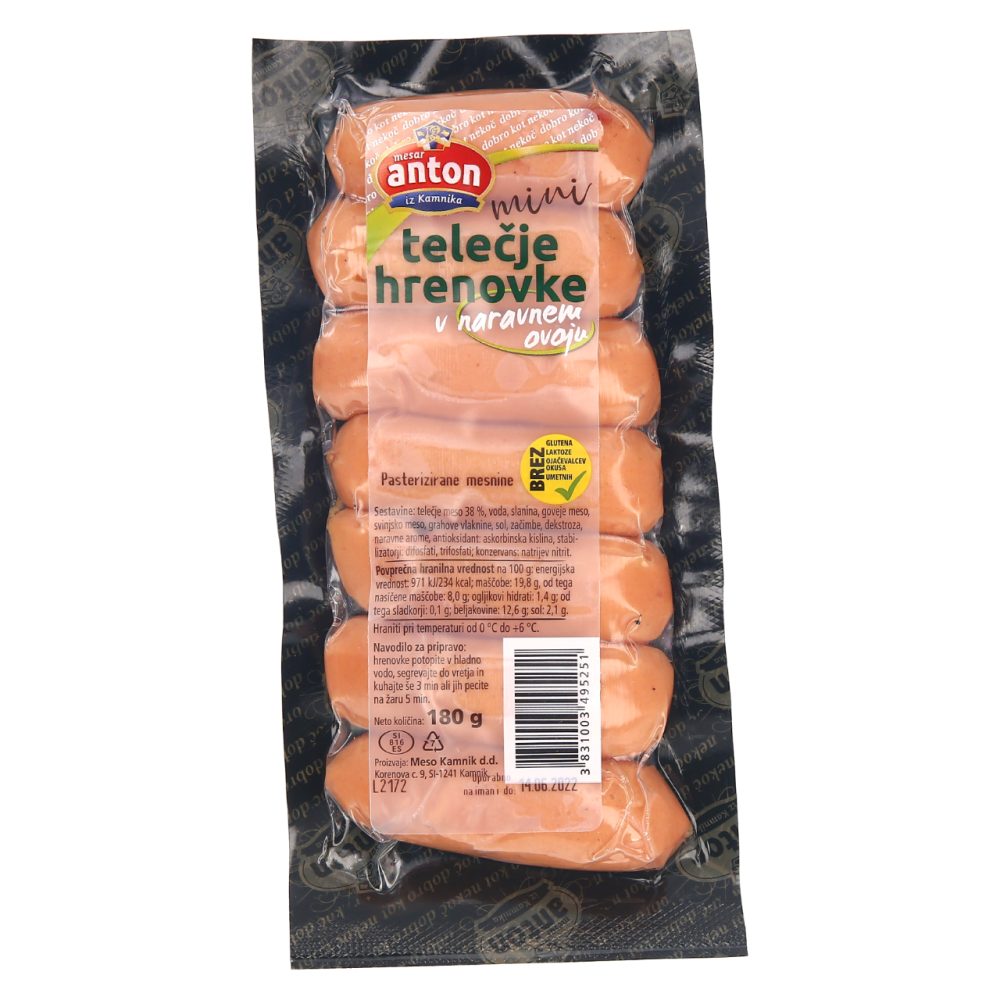 MINI TELEČJE HRENOVKE, ANTON, 180G