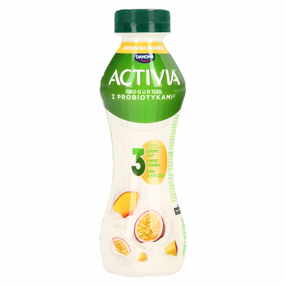 jogurtov napitek, breskev in pasijonka, 0,9 % m.m., activia, 280 g