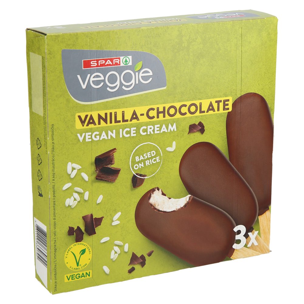 VEGANSKI SLADOLED VANILIJA IN ČOKOLADA, SPAR VEGGIE, 3/1, 270ML