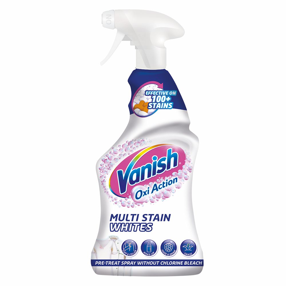odstranjevalec madežev pre-wash white, vanish oxi action, 500ml