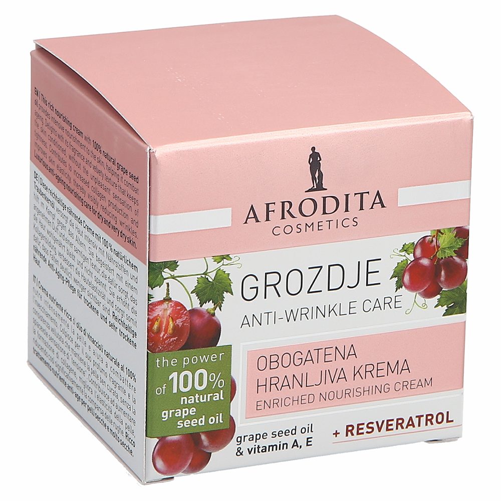 obogatena hranljiva krema za obraz grozdje, afrodita, 50ml