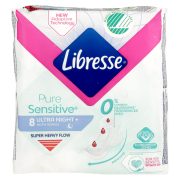 Slika produkta HIGIENSKI VLOŽKI NOČNI ULTRA NIGHT, PURE SENSITIVE, LIBRESSE, 8/1