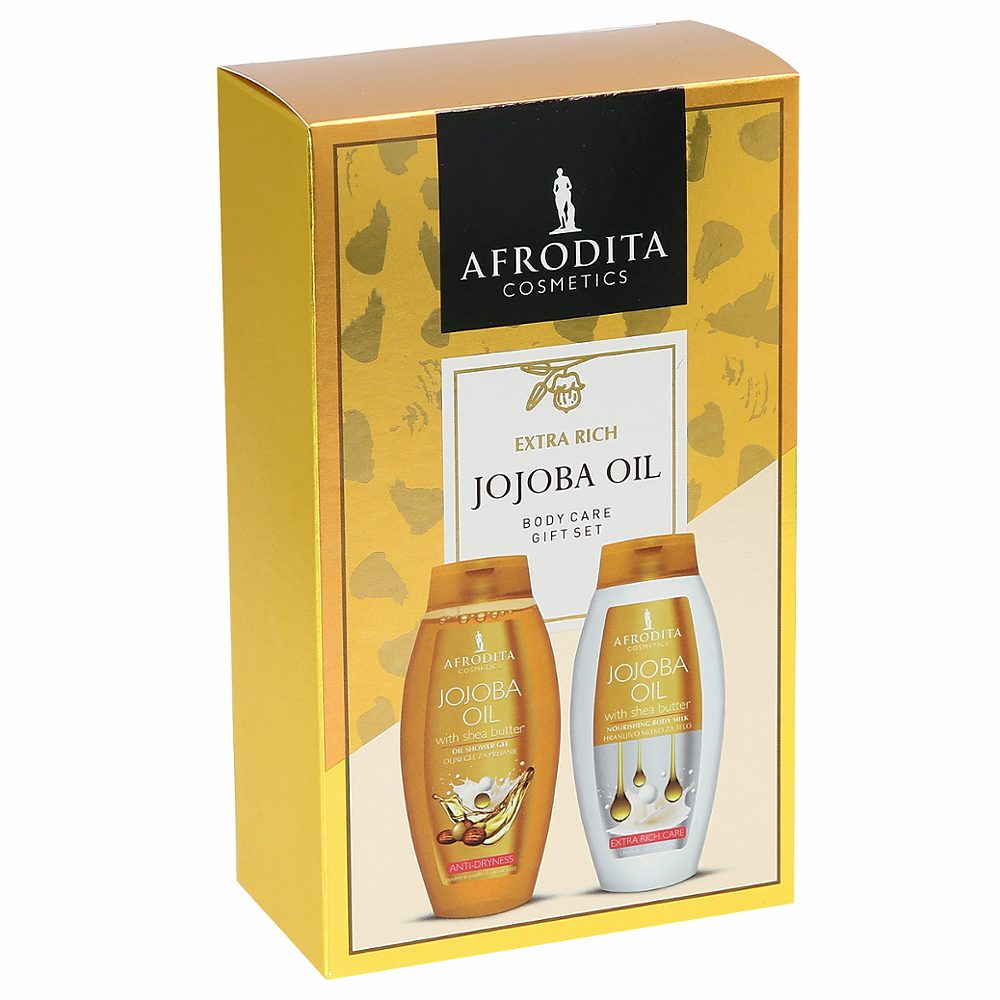 Darilni set Afrodita, Jojoba oil, Body care, ženski, tuš gel, mleko za telo
