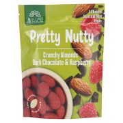 Slika produkta MANDLJI TEMNA ČOKOLADA IN MALINE V PRAHU PRETTY NUTTY, TOUCHED BY NATURE, 100G