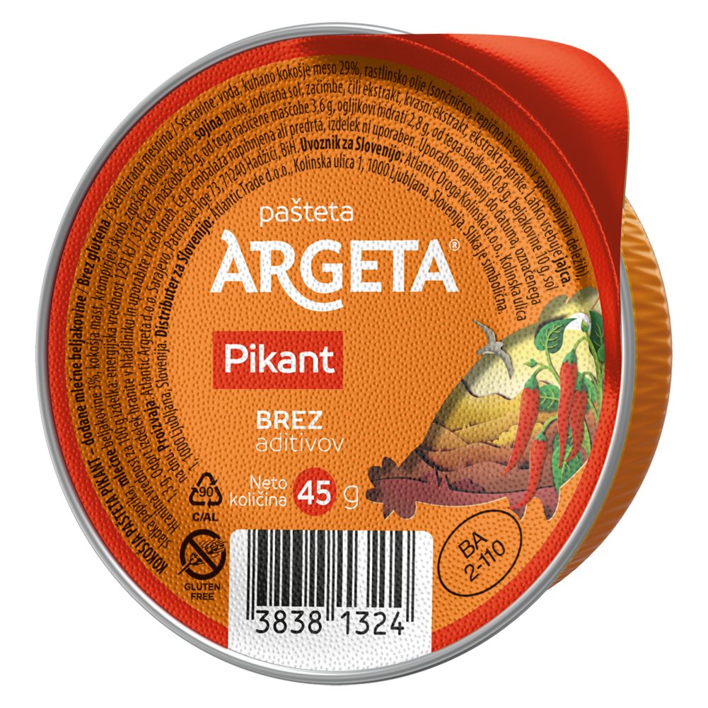 KOKOŠJA PAŠTETA PIKANT, ARGETA, 45G