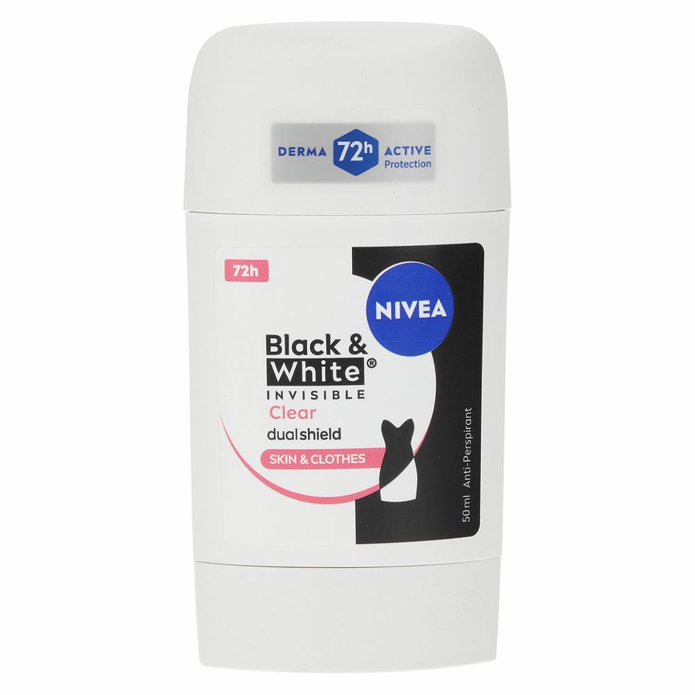 deo stick black&white invisible clear, ženski, nivea, 50ml