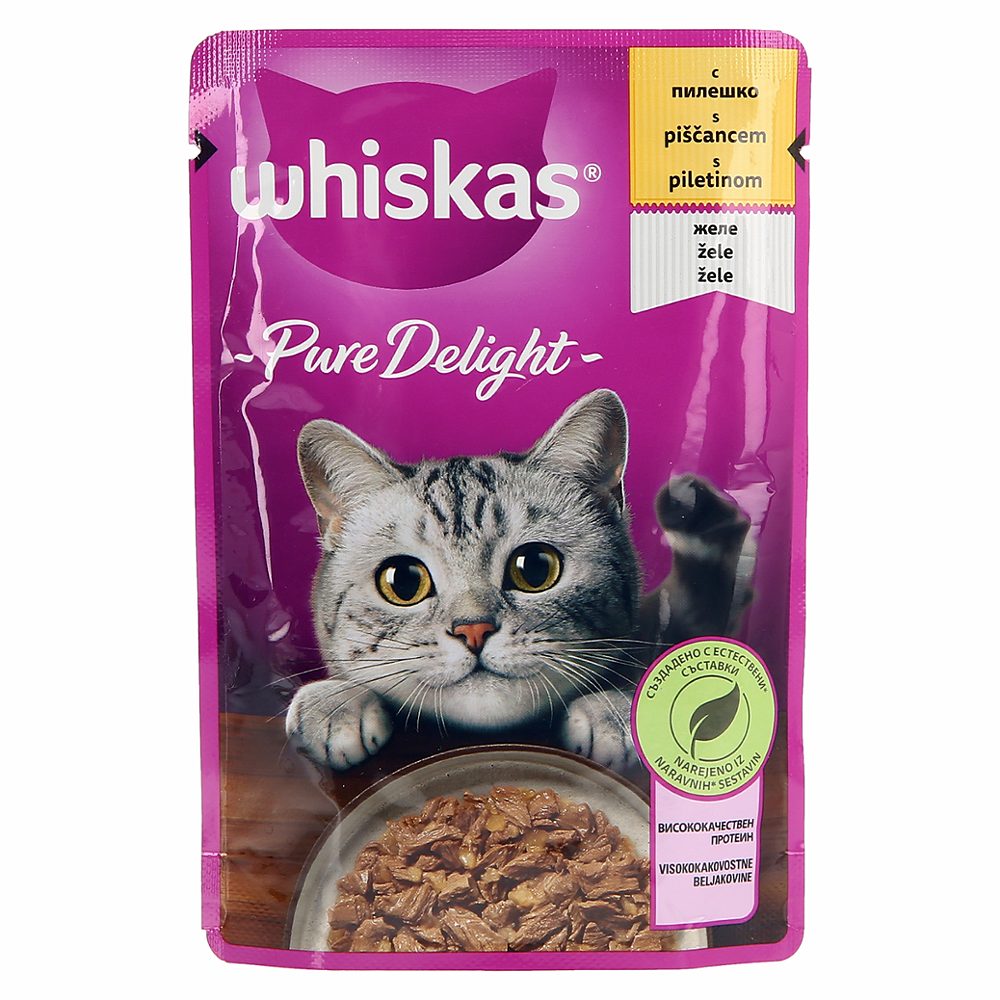 hrana za mačke pure delight, piščanec, whiskas, 85 g