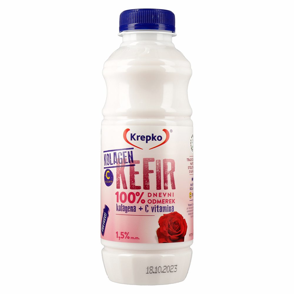 kefir krepki suhec s kolagenom in vrtnico, 1,3 % m.m., krepko, 500 g