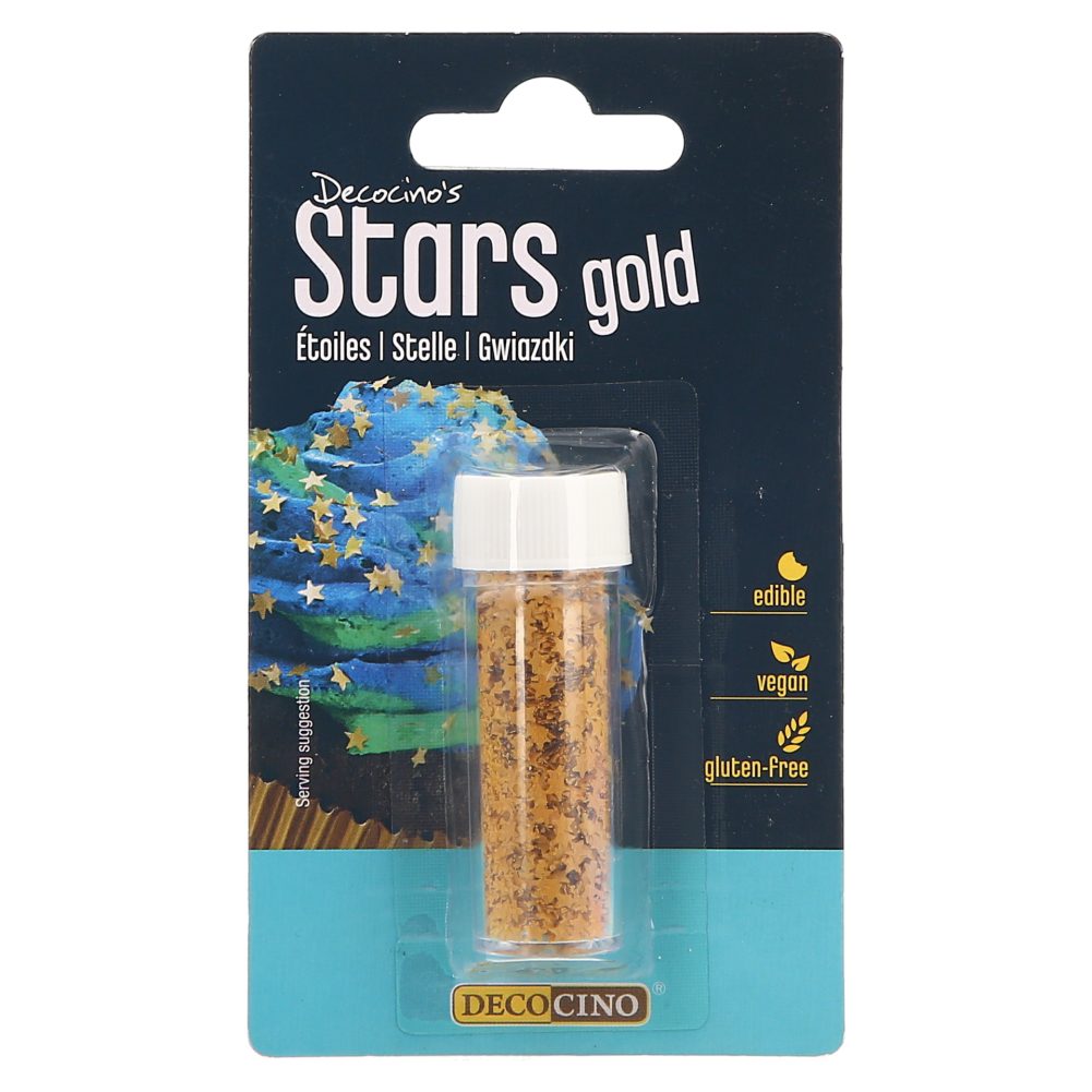 JEDILNI DEKOR POSIP ZLATE ZVEZDICE, DECOCINO, 9G