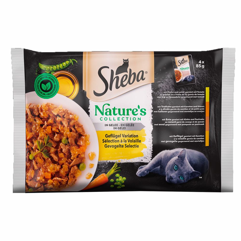 mokra hrana za mačke perutninski izbor nature´s collection, sheba, 4x85g