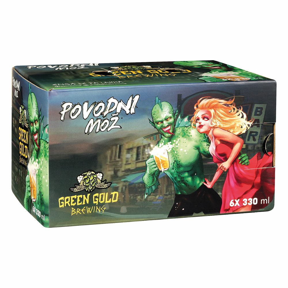 pivo povodni mož, green gold brewing, 6x0,33l