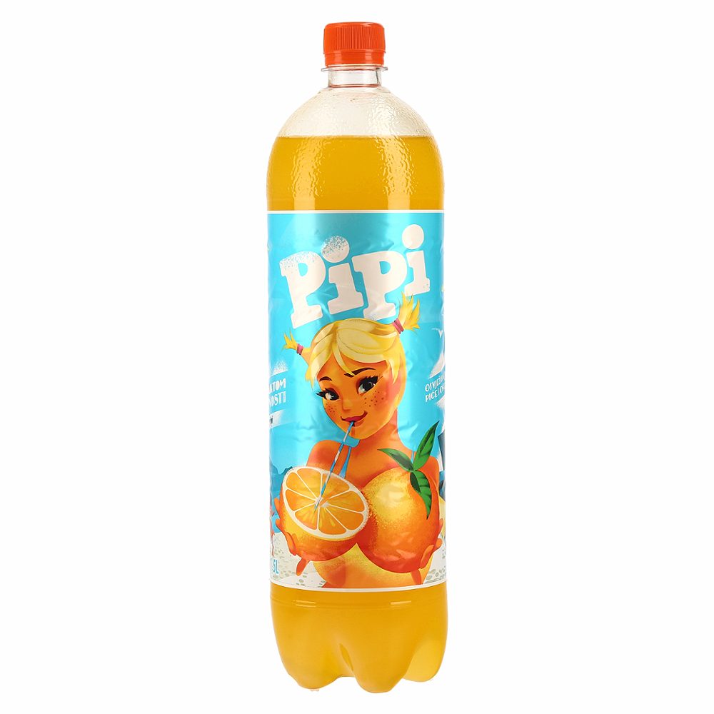 gazirana brezalkoholna pijača z okusom pomaranče, pipi, 1,5l