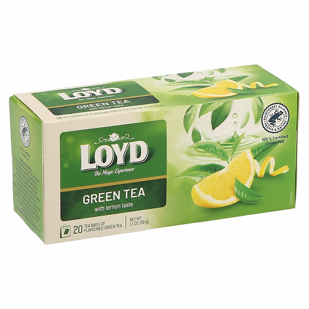 zeleni čaj z okusom limone