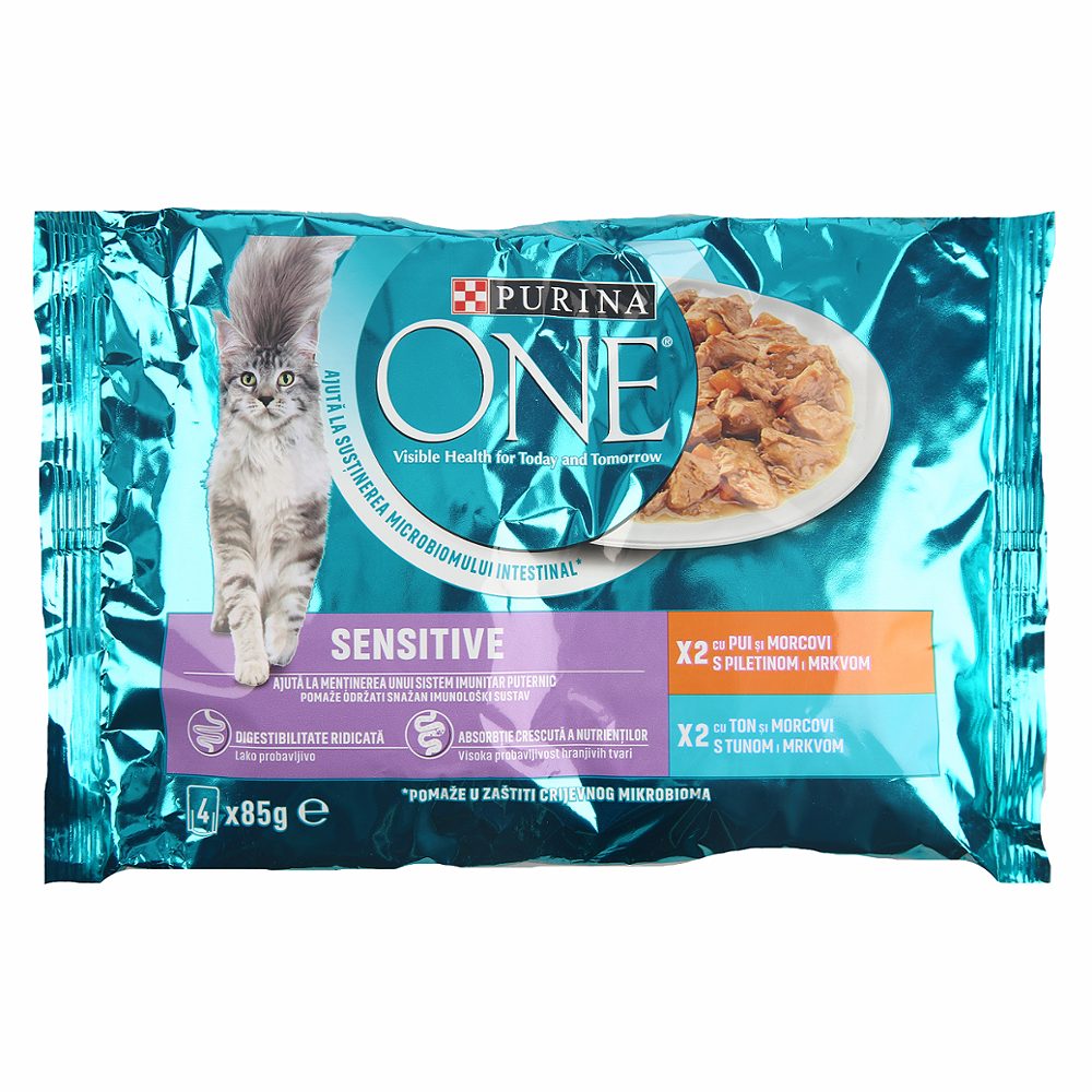 mokra hrana za mačke piščanec in tuna sensitive