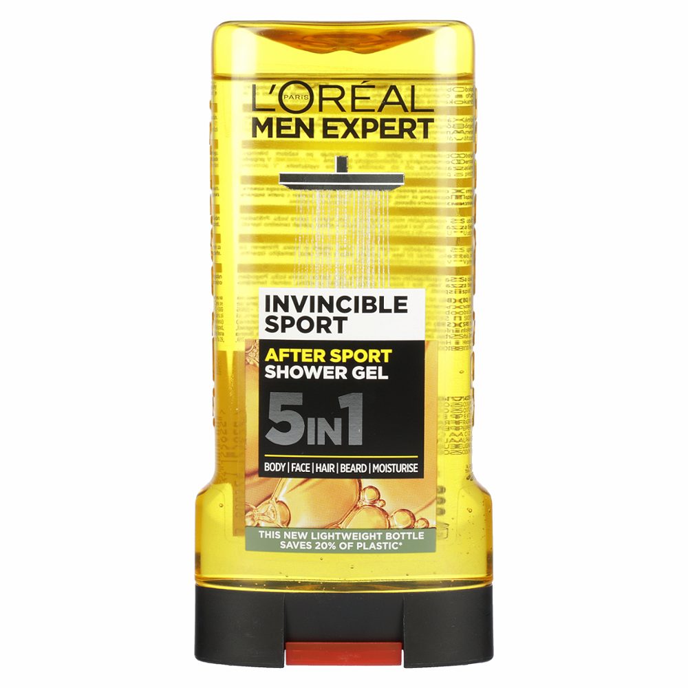 gel za prhanje 5 in 1 invincible sport, l´oreal men expert, 300ml