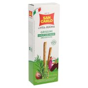 Slika produkta GRISINI Z EKSTRA DEVIŠKIM OLJČNIM OLJEM (5%) , ČESNOM IN ZELIŠČI, SAN CARLO, 125G