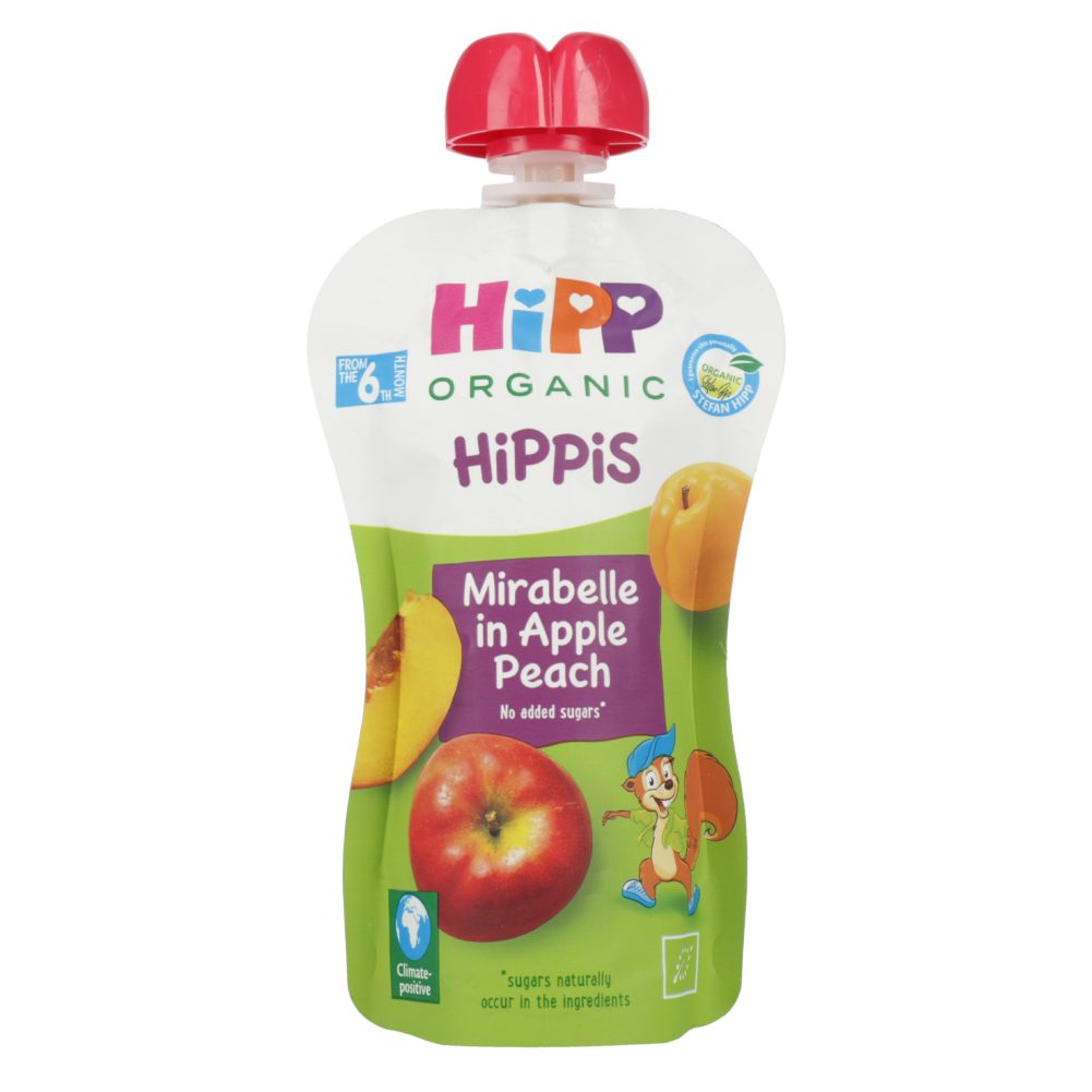 BIO SADNA KAŠICA JABOLKA, MARABELE IN BRESKVE HIPPIS, HIPP, 100G