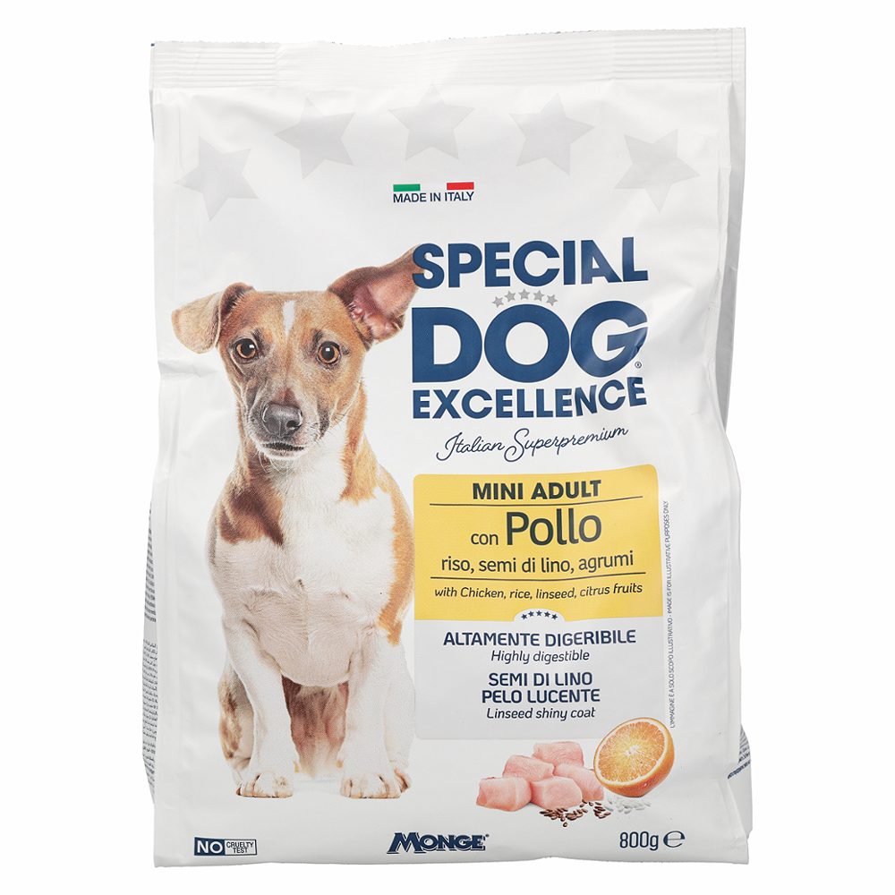 hrana za odrasle pse male pasme, piščanec, special dog excellence, 800 g